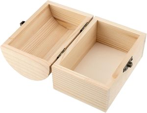 Boîte <span class=keywords><strong>en</strong></span> <span class=keywords><strong>bois</strong></span> inachevée <span class=keywords><strong>coffre</strong></span> au trésor <span class=keywords><strong>en</strong></span> <span class=keywords><strong>bois</strong></span> avec couvercle à charnière boîte <span class=keywords><strong>en</strong></span> <span class=keywords><strong>bois</strong></span> pour bricolage artisanat Art loisirs projets bijoux cadeau stockage - Product Image 3