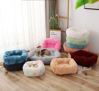 Lits pour animaux de compagnie à motif animal solide de style moderne Caractéristique chauffante antidérapante pour petits chats de taille moyenne XL Carton d'accessoires en tissu de cuir