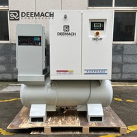 Compresseurs d'air à spirale silencieux DEEMACH 7,5 kW 10 CV 380 V, compresseur d'air tout-en-un à entraînement direct, moteur PM 2*3,7 kW, réservoir de 300 L, sécheur