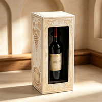 Boîte cadeau de luxe personnalisée en carton gris avec fenêtre et logo sur mesure pour bouteilles alimentaires et de boissons - Idéale pour le shopping
