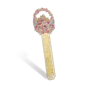 Beautiful Garland Building Design Long Size <b>Pink</b> Color Debossed Logo Bookmark - Product Image 6