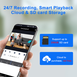 Caméra de surveillance sans fil 4G avec carte SIM 3MP HD, vision nocturne couleur, suivi humanoïde, détection, caméra de sécurité CCTV - Product Image 5
