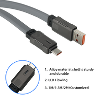 Offre Spéciale 27W Câble plat en silicone à charge rapide Câbles Micro USB Type-C Super Charge CType Câble de données pour téléphone portable