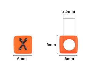 Hạt Bảng Chữ Cái Chữ Số/Trái Tim Hình Khối Vuông 6X6MM Hỗn Hợp Để Tự Làm Thủ Công - Product Image 4