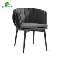 Ensemble de salle à manger Havana avec structure en aluminium, tressage en corde, structure KD, meubles d'extérieur stables pour terrasse, jardin, Horeca