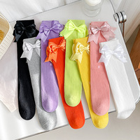 Chaussettes mi-mollet pour filles, chaussettes mi-longues, chaussettes décontractées en tricot, printemps automne, coton peigné, couleur bonbon, absorbant la transpiration, fines
