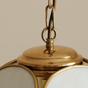 Handmade Retro Brass Glass Pendant <b>Light</b> Pagoda Shape Gold Finish LED Single Head Chandelier For Nordic <b>Bar</b> Restaurant Lighting - Product Image 4