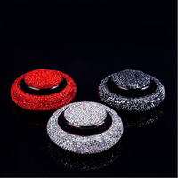 Diffuseur d'air multifonctionnel pour voiture en forme de soucoupe volante, orné de strass : diamant blanc, diamant rouge, diamant noir, diamant gris, menthe, plastique naturel