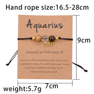 Cristallo curativo 12 segno zodiacale braccialetti di perline per le donne e gli uomini in pietra naturale Chakra astrologia braccialetti alla moda stile - Product Image 2