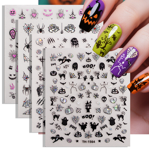 <strong>Halloween</strong> Nail Stickers Skull Pumpkin Witch Ghost Clown Easy Apply Festival - Product Image 3