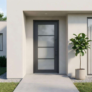 Puerta de Patio Minimalista de Aluminio Qifan, Vidrio Templado Doble, Apertura Lateral, Aislamiento Acústico, para Jardín, Hogar u Oficina, Superficie Acabada - Product Image 2
