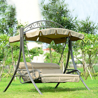 Balançoires de jardin en métal très vendues avec auvent réglable en polycarbonate pour jardin, cour, parc, bord de piscine