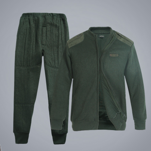 DFU108 Ensemble tactique d'hiver pour hommes, personnalisé, vert olive, comprenant un cardigan chaud et un pantalon de sous-vêtement - Product Image 3