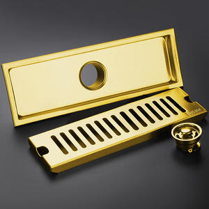 Extensions <span class=keywords><strong>de</strong></span> salle <span class=keywords><strong>de</strong></span> bain modernes dorées en acier inoxydable 304 avec large siphon <span class=keywords><strong>de</strong></span> sol rectangulaire épaissi et anti-odeur pour balcon <span class=keywords><strong>douche</strong></span> d'hôtel - Product Image 4