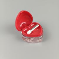 Pot vide en forme de cœur de 6g pour baume à lèvres avec applicateur en aluminium pour gommage des lèvres – Emballage cosmétique en gros