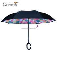 Parapluie inversé personnalisé avec logo, design best-seller, haute qualité, double usage, commande manuelle, durable