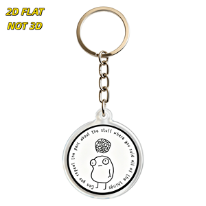 Llavero de acrílico con diseño de piña triste, estilo gótico, para bolsos y llaveros, ideal para fans de la estética alternativa y el humor negro. - Product Image 1