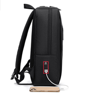 Sac à dos pour ordinateur portable à bandoulière avec chargement USB, sac à dos d'affaires pour hommes, sac à dos de voyage imperméable avec bandes réfléchissantes