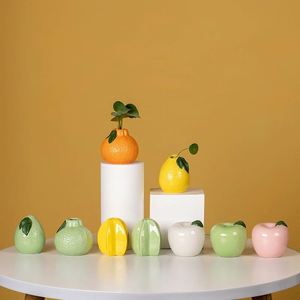 <b>Small</b> Orange Flower <b>Vase</b> for Hydroponic Plants Minimalist Ceramic Bud <b>Vase</b> Novelty Unique Plant <b>Vases</b> Flowers Plants - Product Image 5
