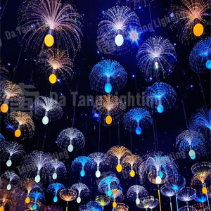 Lámpara Colgante de Fibra Óptica con Forma de Medusa, Colorida, con Clasificación IP65, Luz LED Decorativa para Fiestas Navideñas, Decoración Interior y Exterior - Product Image 4
