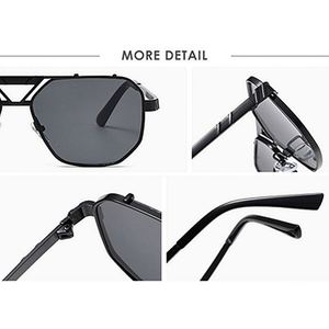 Lunettes de soleil pilote rétro de luxe 2025 avec verres dégradés UV400, monture métallique à double pont, carrées, pour hommes et femmes - Product Image 6