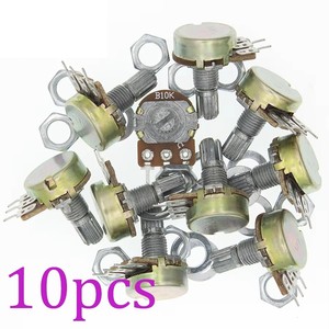 10PCS WH148 B1K B10K B50K B100K B1M Potenciómetro Lineal de 3 Pines con Eje de 15mm, Tuercas y Arandelas - Product Image 3
