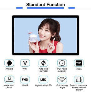 Wallmount USB Rj45 portu 24 inç akıllı <span class=keywords><strong>Android</strong></span> Wifi <span class=keywords><strong>LCD</strong></span> Video reklamları monitör ekranı dijital tabela ekran - Product Image 2