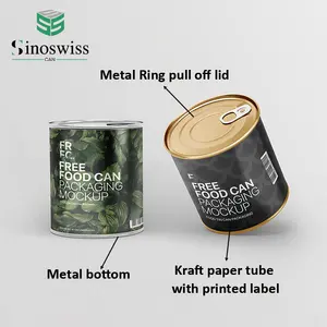 Eco Vriendelijke Custom Merklogo Metalen Deksel Melk Koffie Thee Poeder Food Grade Papier Lege Kan Tin Voor Inblikken Voedsel verpakking