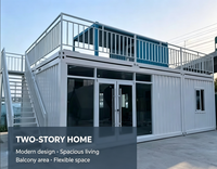 Maison conteneur modulaire préfabriquée portable à deux étages avec auvent, 20 et 40 pieds, pour bureau et habitation