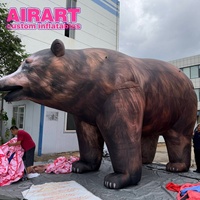 Ours brun gonflable imprimé en fourrure HD, mascotte géante réaliste pour exposition sur le thème de la faune, décoration animale forestière