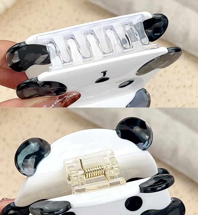 Cute Cartoon Acetate Hair Claw Clips Black and White Splicing Color Panda Animal Hair Accessories for Women