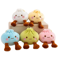 Porte-clés en peluche super douce Melanth en forme de petit pain vapeur, jouet miniature alimentaire, décoration de sac à dos, cadeaux d'anniversaire, anti-stress, vente en gros