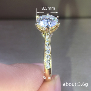 Anelli di coppia lucidi a sei punte, fedi nuziali per matrimonio, fidanzamento, gioielli da donna - Product Image 3