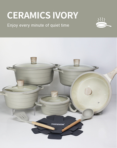 Donnor New Arrival Wave 15 cái không dính Cookware sets nấu ăn chậu và chảo với đồ dùng - Product Image 4