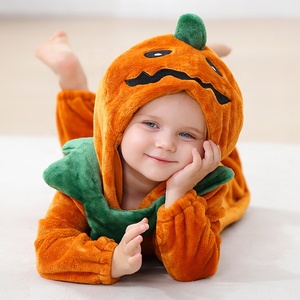 Pijamas de Franela Michley con Diseño de <span class=keywords><strong>Calavera</strong></span> para Halloween, Novedad 2026, Venta Caliente, Pijama Enterizo con Capucha de Dibujos Animados para Recién Nacidos de 0 a 3 Años - Product Image 2
