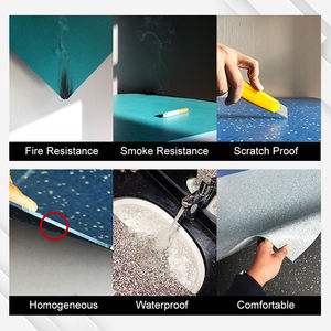 Tapis en rouleau de vinyle d'intérieur antidérapant linoléum en PVC imperméable avec graphique de texture unie d'installation pour l'hôpital - Product Image 5