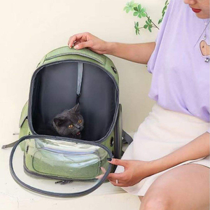 High Quality Portable Pet Carrier <b>Backpack</b> Transparent Oxford Cloth Zipper Closure Travel Bag for <b>Cats</b> Dogs Puppies Outdoor Use - Product Image 3