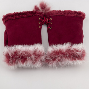 Mitaines d'hiver chaudes en fourrure de lapin, sans doigts, <span class=keywords><strong>pour</strong></span> la plage et l'<span class=keywords><strong>ordinateur</strong></span>, longueur poignet - Product Image 2