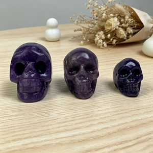 Crânes en Lépidolite Naturelle Sculptés en Gros pour Artisanat de Guérison, Ornements Feng Shui <span class=keywords><strong>et</strong></span> Décoration Intérieure - Product Image 5