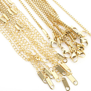 Collar de cadena de acero inoxidable chapado en oro de 18k, cadena para clavícula, unisex, regalo, joyería H1164 - Product Image 5