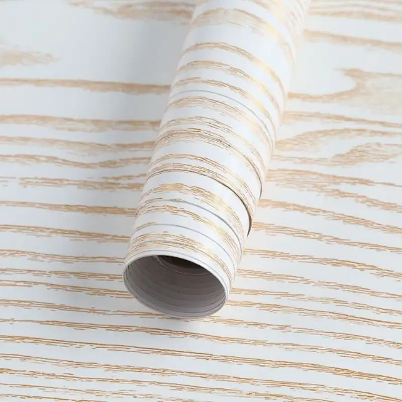 Chapa de madera Peel And Stick Wallpaper Wrap Roll Filme Stretch Techo Pvc Película decorativa