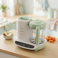 Pembuat Makanan Bayi Elektrik Multifungsi, Pengukus Otomatis, Blender 110W Bebas BPA, Dapat Dilepas