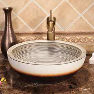 Venta al por mayor decorativo guardarropa sombra blanco mate encimera lavado de pelo lavabo redondo baño lavabo cuenco de cerámica - Product Image 2
