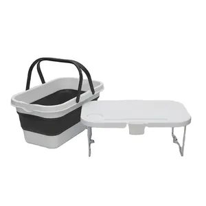 Funktioneller bunter rechteckiger faltbarer Camping-Aufbewahrungsbehälter tragbarer Picknick-Eimer Outdoor-Reise-Picknick-Set