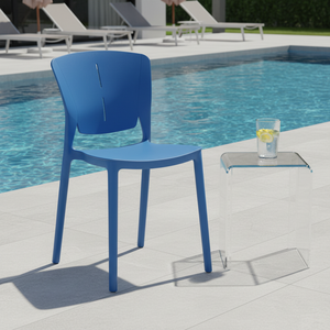 Modern Eco-Friendly Waterproof Durable Plastic <b>Stackable</b> Teal Color Dining <b>Chair</b> Home Furniture - Product Image 6