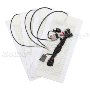 Couvre-sièges chauffants universels en fibre de carbone pour 2 sièges, 4 plaques chauffantes 12V, 2 boutons, interrupteur 5 niveaux, pour l'hiver - Product Image 2