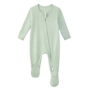 Pyjama grenouillère simple en bambou massif pour nouveau-né – Durable et doux - Product Image 5