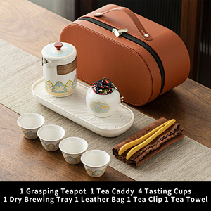 Coffret Cadeau de Luxe Personnalisé pour Client VIP – Nouvel An Chinois – Théière en Céramique – Coffret Cadeau d'Entreprise Golf – Coffret Cadeau de Voyage pour le Thé - Product Image 3