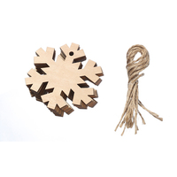 Ornements de Noël en bois non finis, formes variées, tranches de bois vierges avec corde de chanvre, décorations pour sapin de Noël, étiquettes cadeaux personnalisables