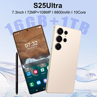 Choix des clients S25 Ultra 16 Go 1 To 5G 7,3 pouces 120 Hz AMOLED HD 10 cœurs 8000 mAh Double SIM Emplacement TF OTG Compatible mondial Nouvelle version